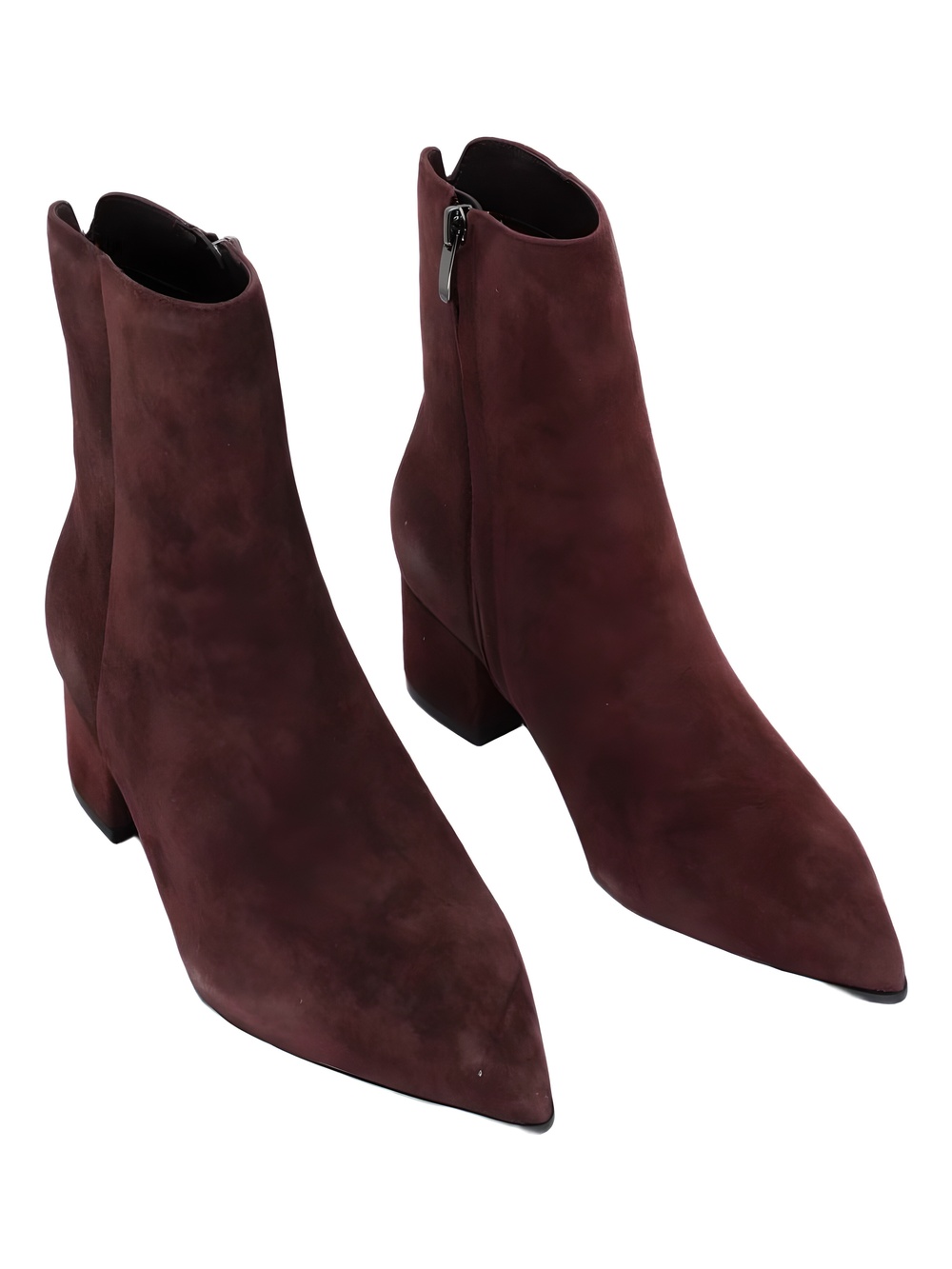 Nine West Womens Maribu Pointed Toe Dark Red Suede Block Heel Size 7M